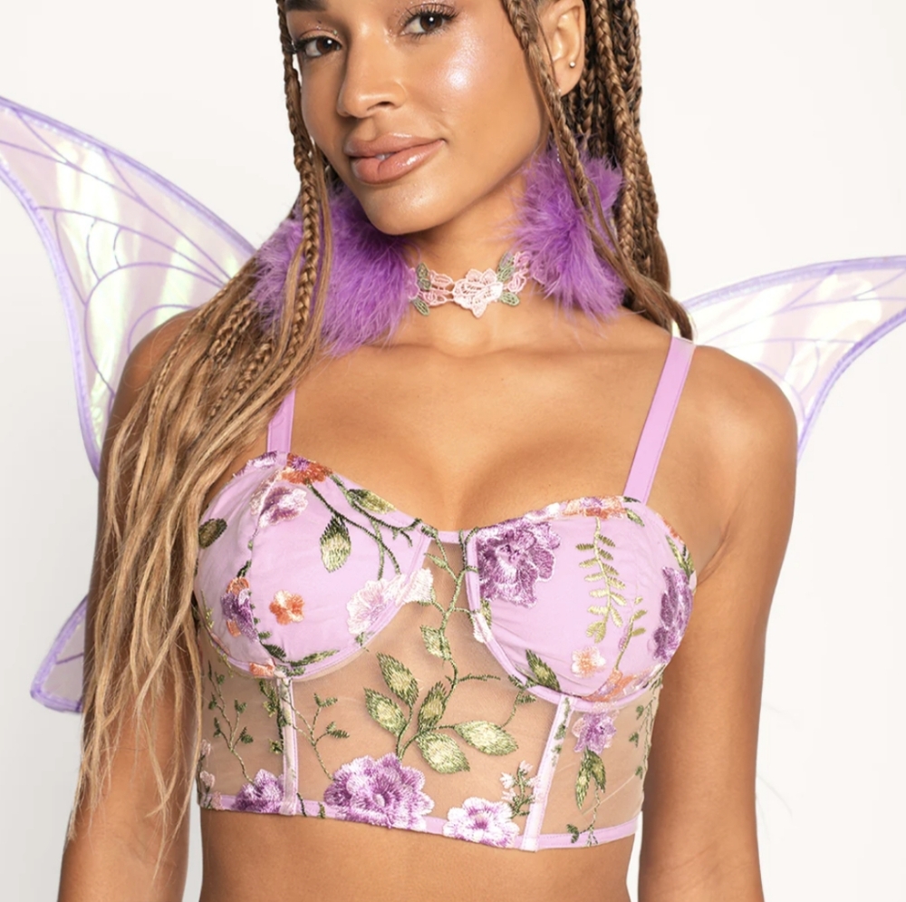 New iheartraves Floral corset top size XL